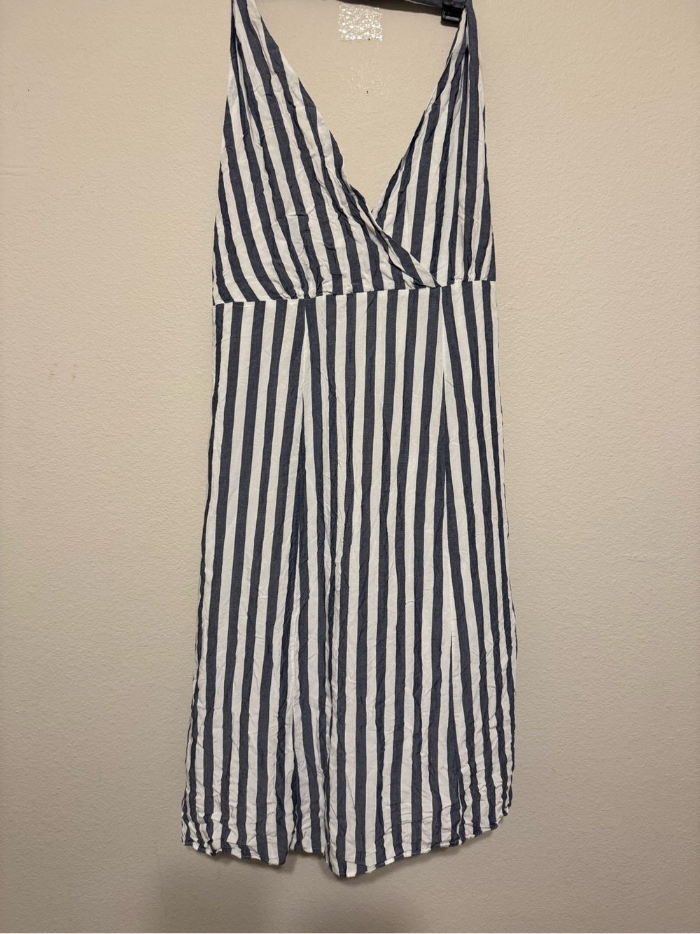 Lumiere Navy and White Striped Backless Sundress
